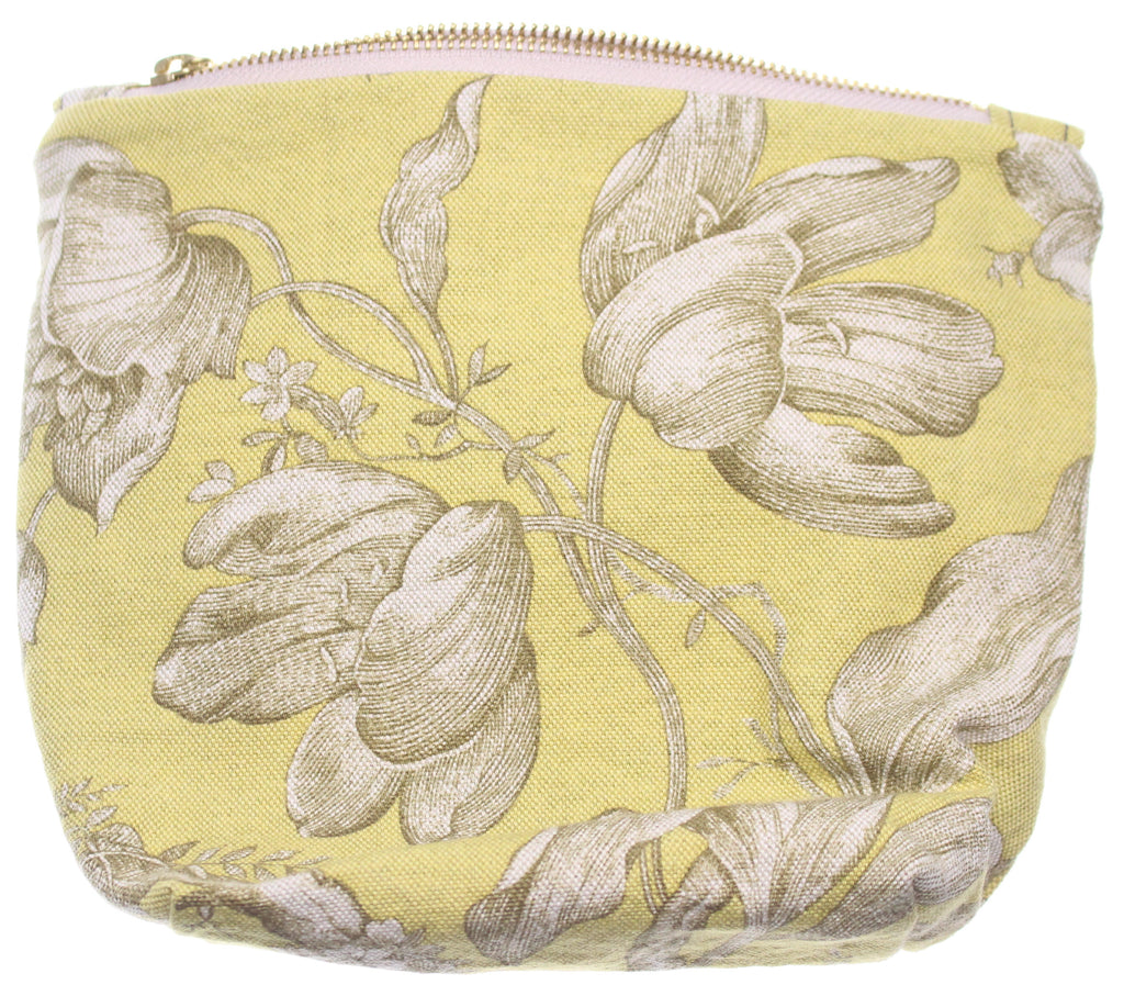 Green Flower Hand Bag White Interior - Hoglumps