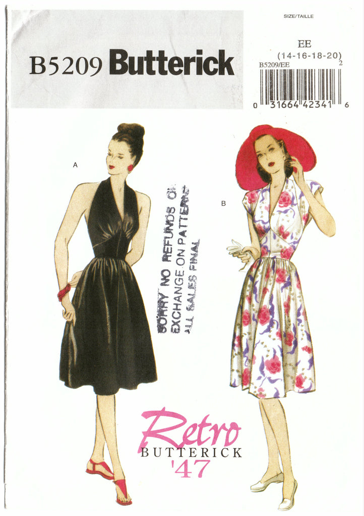 Butterick B5209 Dress Sewing Pattern - Hoglumps