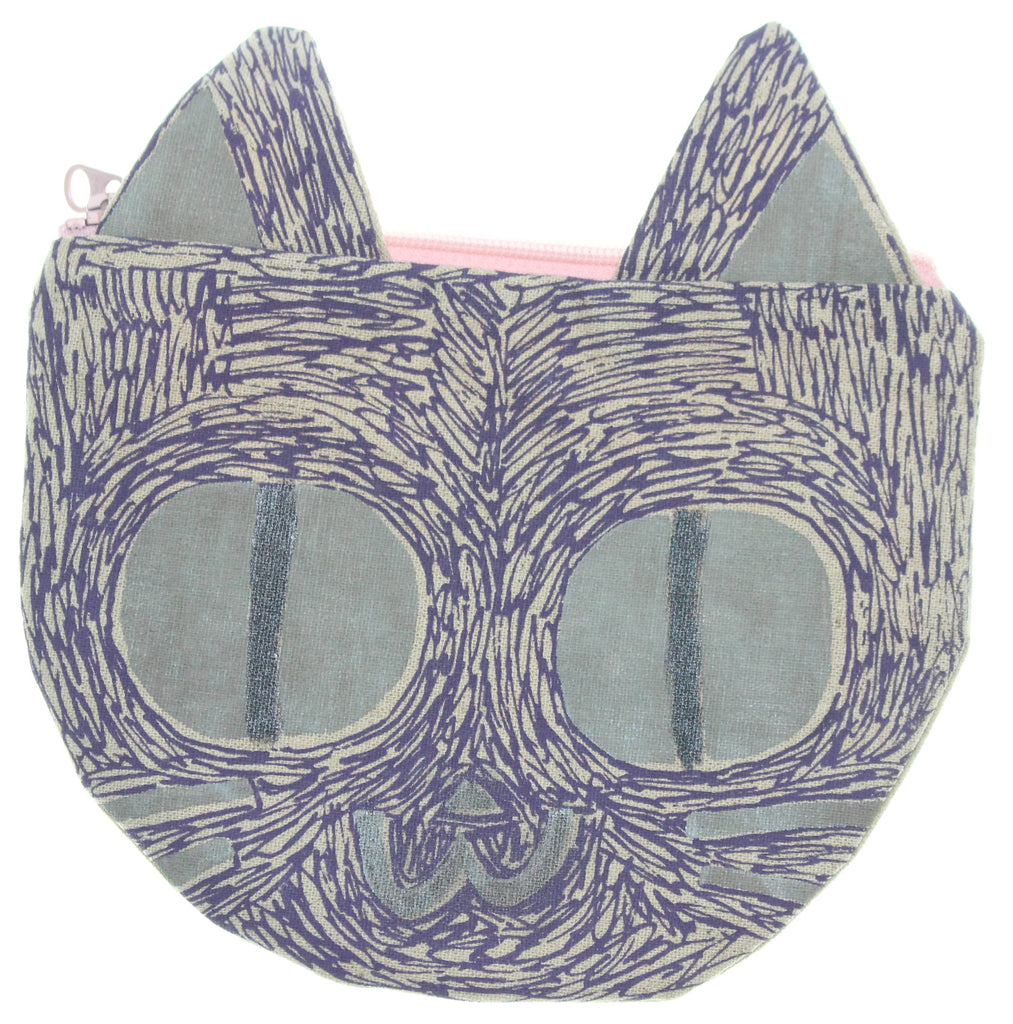 Purple Grey Kitty Pouch - Hoglumps