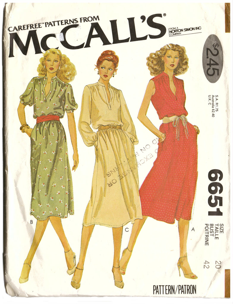 McCalls 6651 Dress Sewing Pattern - Hoglumps