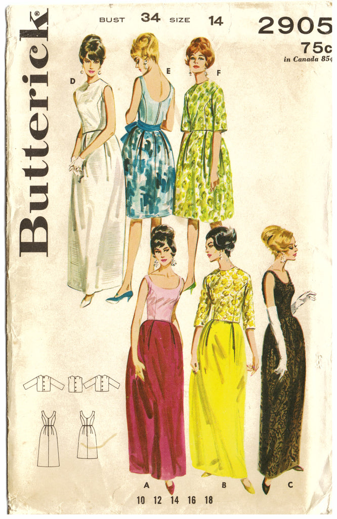 Butterick 2905 Evening Dresses Sewing Pattern - Hoglumps