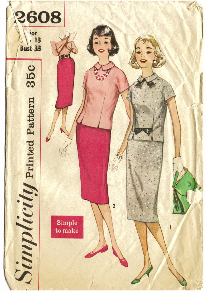 Simplicity 2608 Two Piece Sewing Pattern - Hoglumps