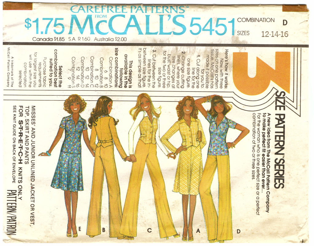 McCalls 5451 Outfit Sewing Pattern - Hoglumps