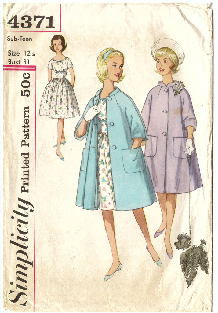 Simplicity 4371 Dress & Coat Sewing Pattern - Hoglumps