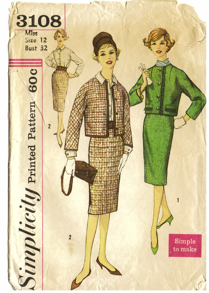 Simplicity 3108 Two Piece Sewing Pattern - Hoglumps