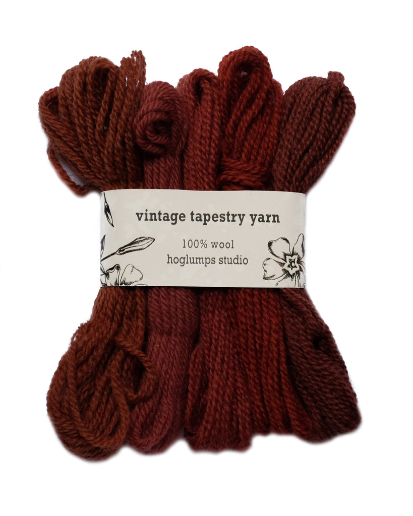 Dark Red - Vintage Tapestry Yarn Pack - Hoglumps
